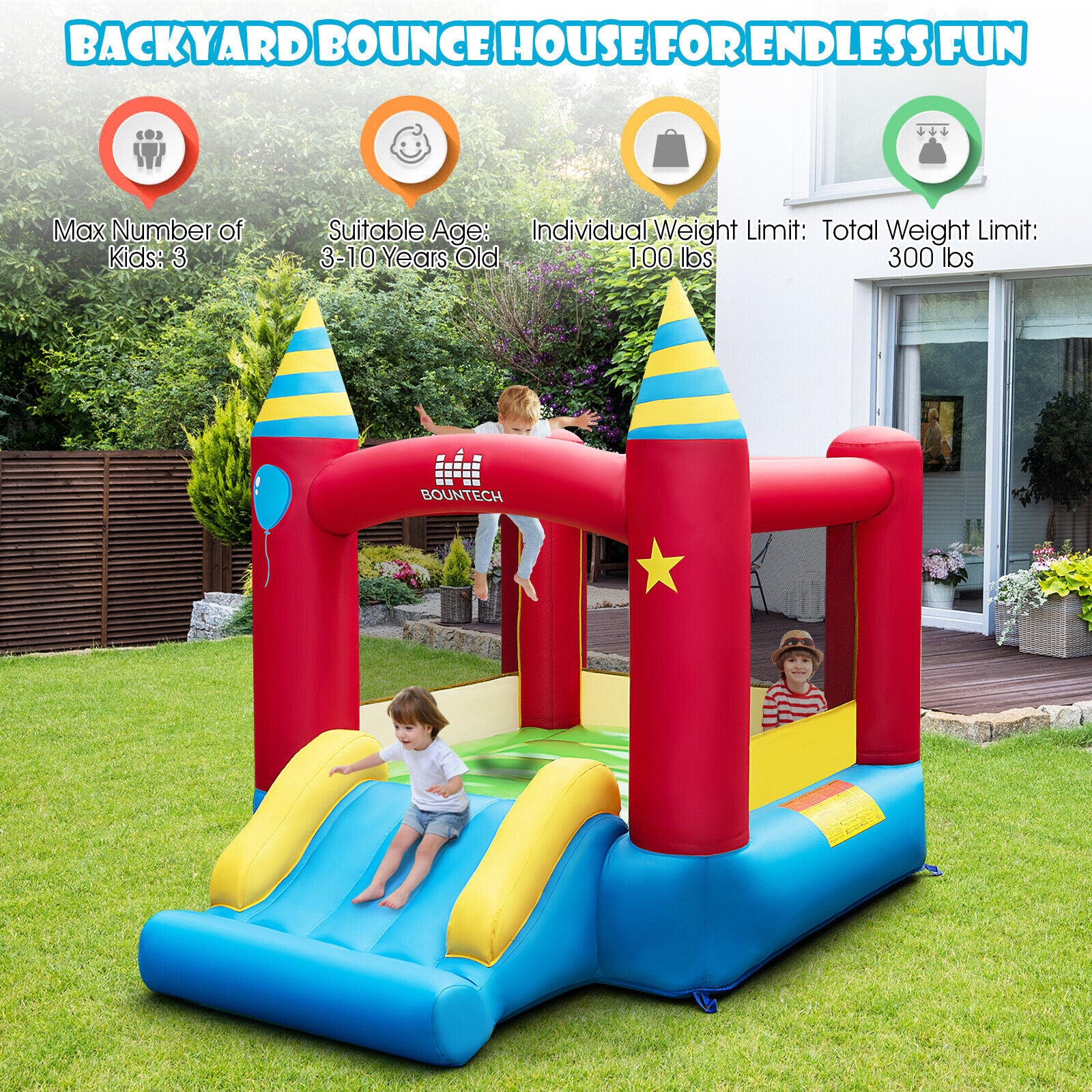 Inflatable Kids Bounce Castle, 480W Blower Bounce House at Gallery Canada