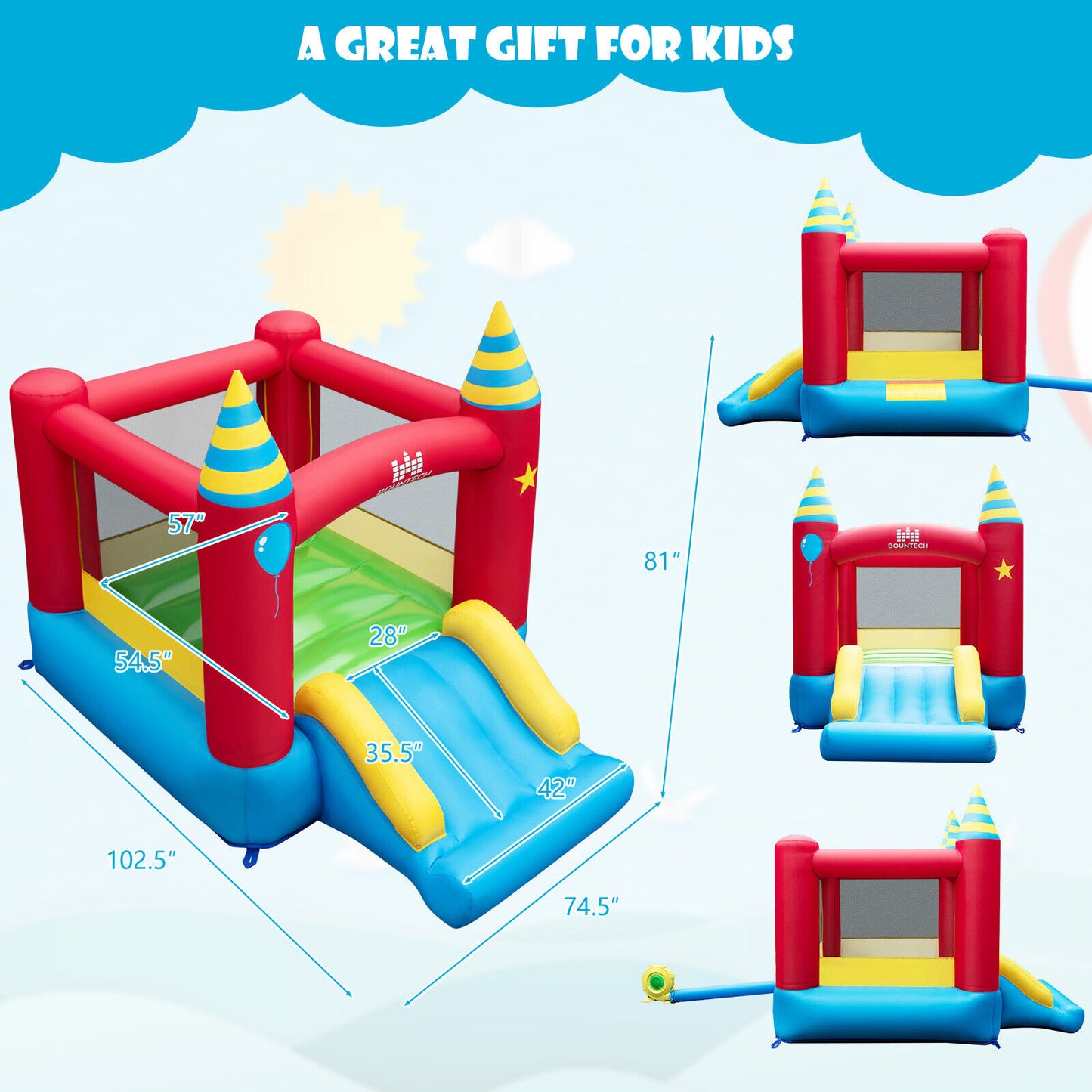 Inflatable Kids Bounce Castle, 480W Blower Bounce House at Gallery Canada