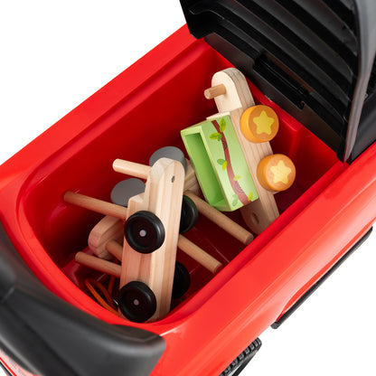 3 in 1 Push Car with Removable Handle and Guardrail for Kids 18-36 Months Old, Red Push & Pedal Ride On Toys at Gallery Canada