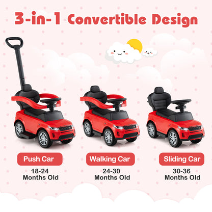 3 in 1 Push Car with Removable Handle and Guardrail for Kids 18-36 Months Old, Red Push & Pedal Ride On Toys at Gallery Canada