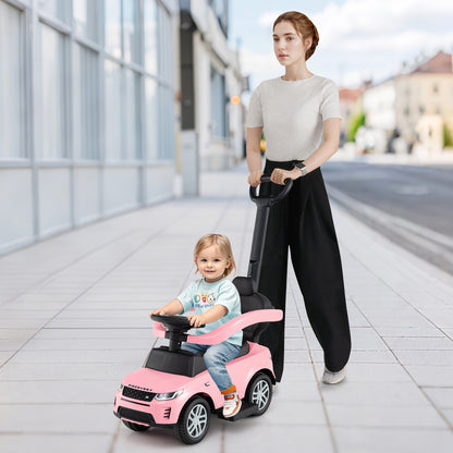 3 in 1 Push Car with Removable Handle and Guardrail for Kids 18-36 Months Old, Pink Push & Pedal Ride On Toys at Gallery Canada