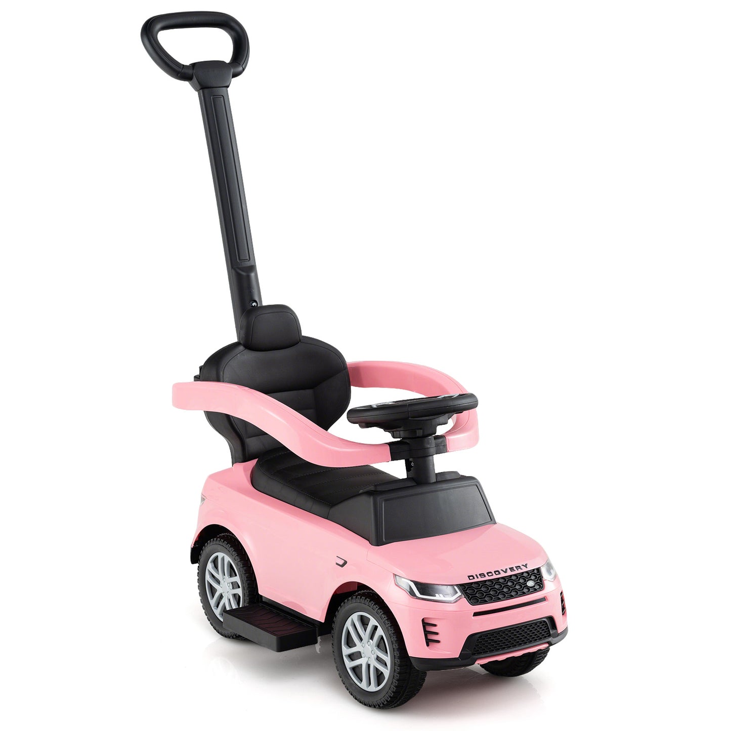 3 in 1 Push Car with Removable Handle and Guardrail for Kids 18-36 Months Old, Pink Push & Pedal Ride On Toys at Gallery Canada