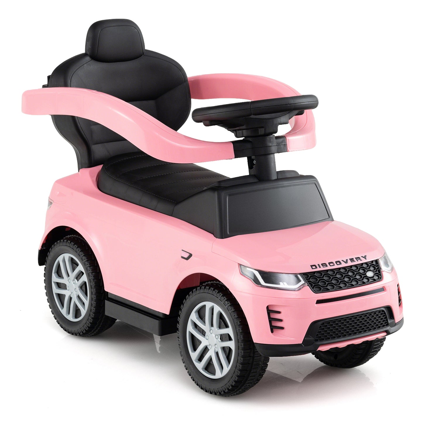 3 in 1 Push Car with Removable Handle and Guardrail for Kids 18-36 Months Old, Pink Push & Pedal Ride On Toys at Gallery Canada