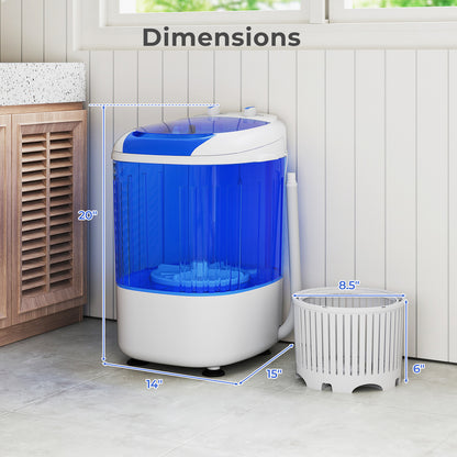Portable Mini Semi-automatic Washing Machine with Spin Tub and Drain Hose 2.5 kg Capacity, Blue Washing Machines at Gallery Canada