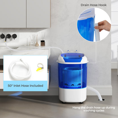 Portable Mini Semi-automatic Washing Machine with Spin Tub and Drain Hose 2.5 kg Capacity, Blue Washing Machines at Gallery Canada