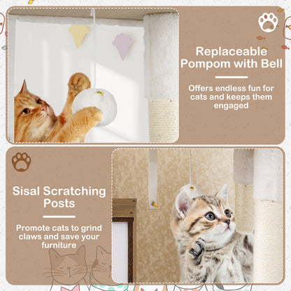 Cat Tree with Litter Box Enclosure for Indoor Cats, Rustic Brown Cat Trees Condos & Scratchers at Gallery Canada