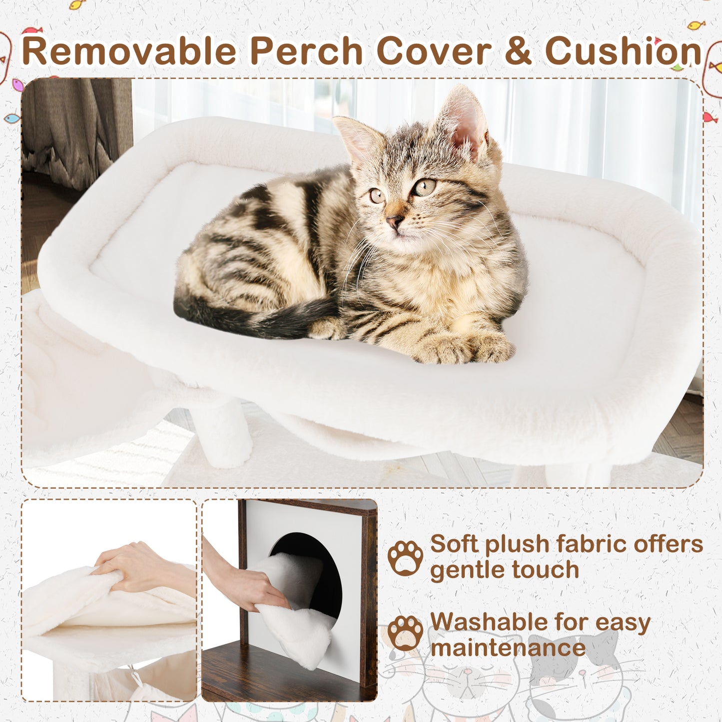 Cat Tree with Litter Box Enclosure for Indoor Cats, Rustic Brown Cat Trees Condos & Scratchers at Gallery Canada