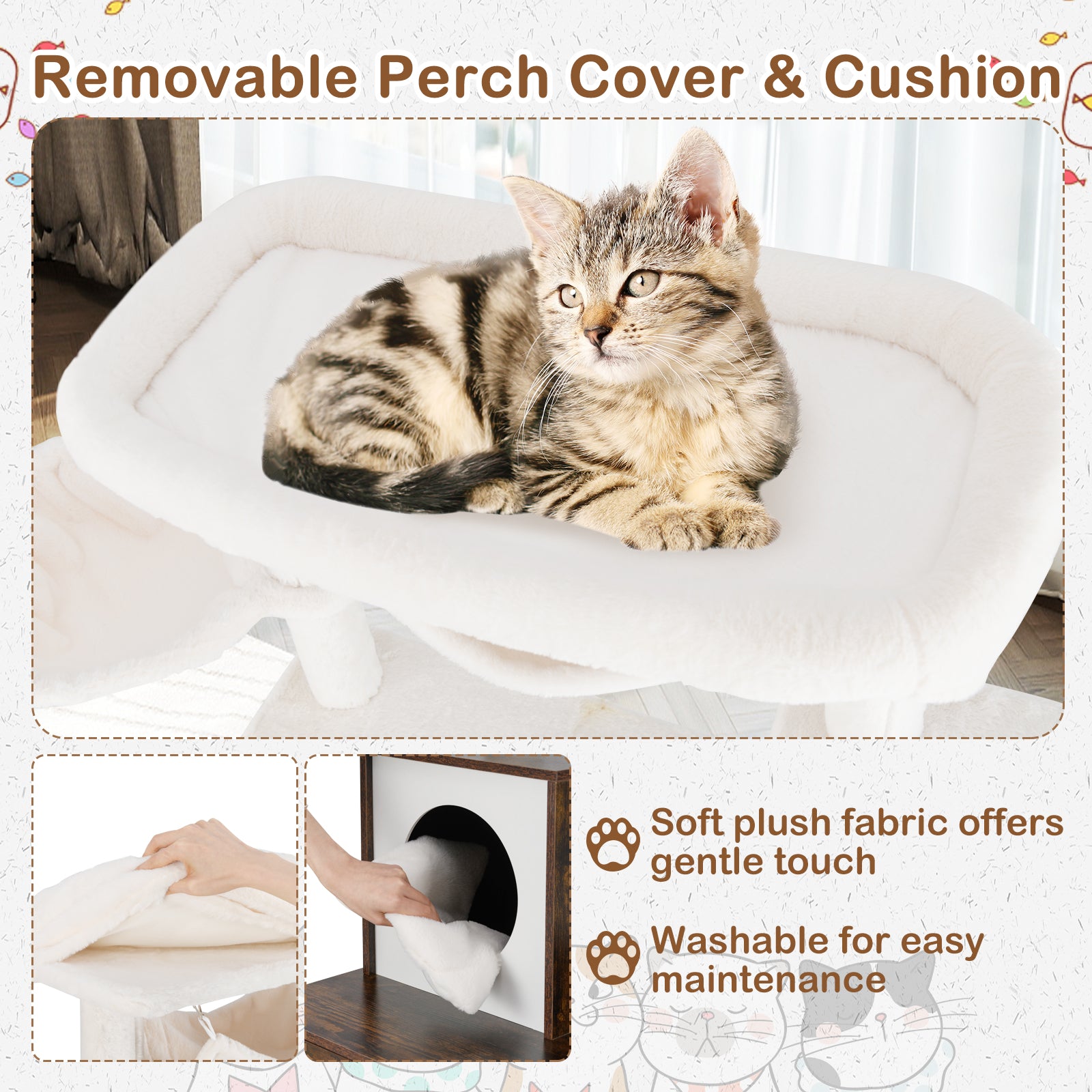 Cat Tree with Litter Box Enclosure for Indoor Cats, Rustic Brown Cat Trees Condos & Scratchers at Gallery Canada