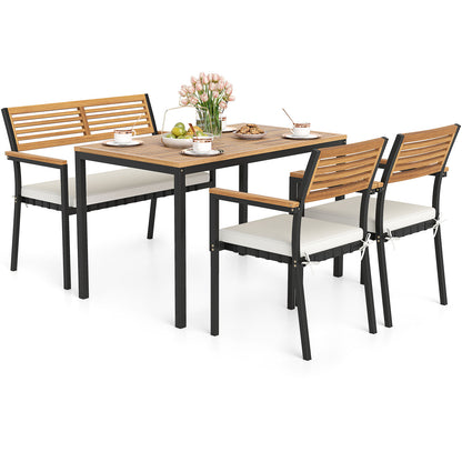 4-Piece Patio Furniture Set Outdoor Dining Chair Set, White Patio Dining Sets at Gallery Canada