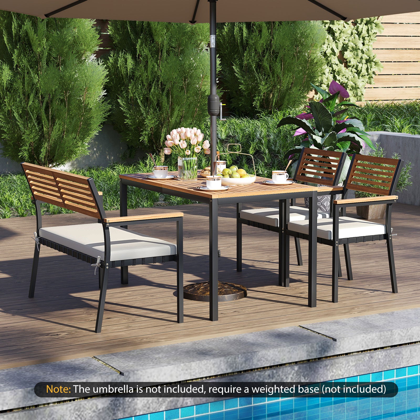 4-Piece Patio Furniture Set Outdoor Dining Chair Set, White Patio Dining Sets at Gallery Canada