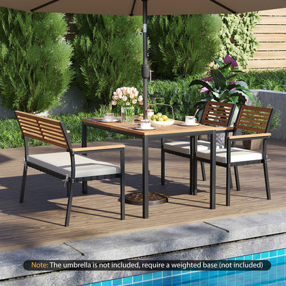 4-Piece Patio Furniture Set Outdoor Dining Chair Set, White Patio Dining Sets at Gallery Canada
