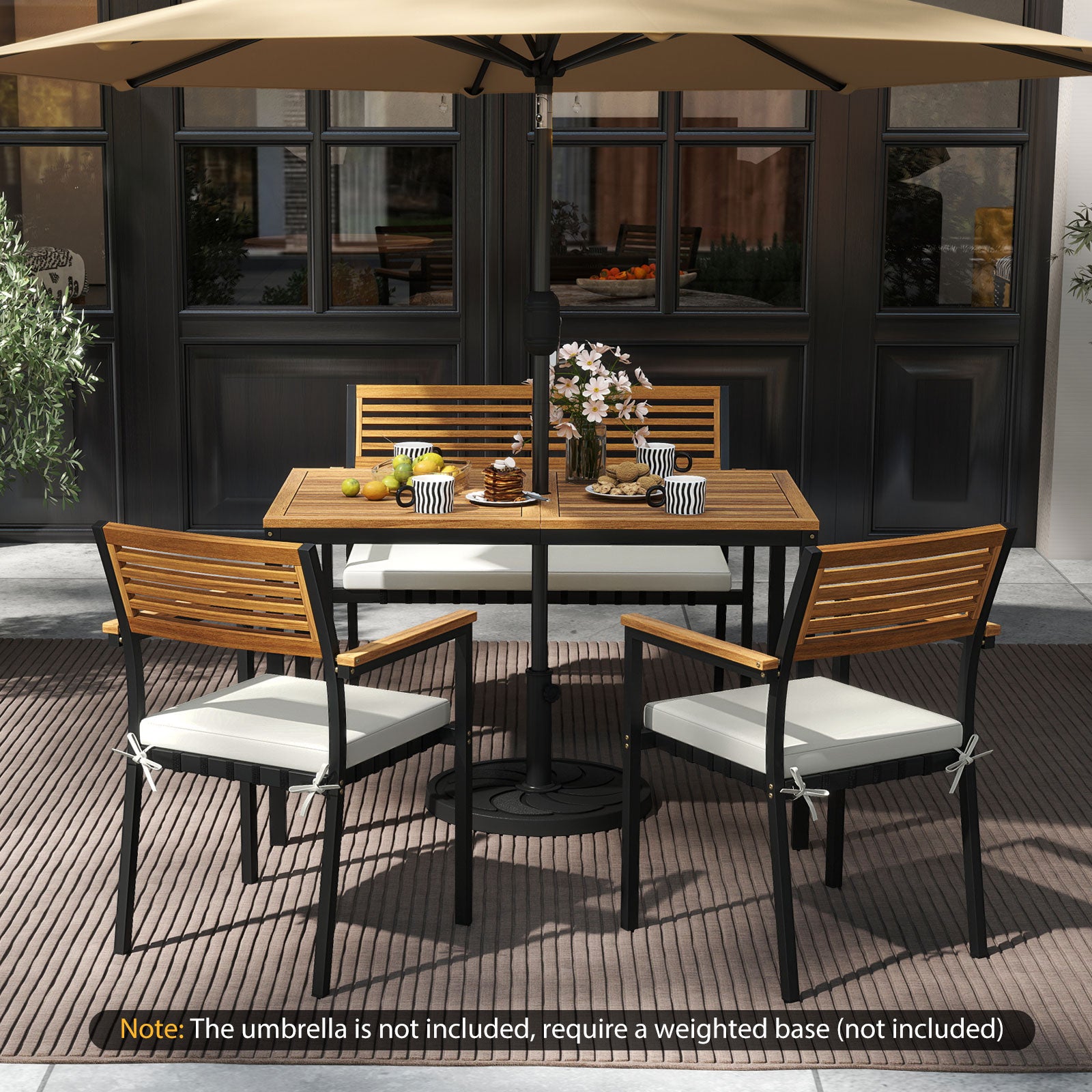 4-Piece Patio Furniture Set Outdoor Dining Chair Set, White Patio Dining Sets at Gallery Canada