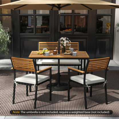 4-Piece Patio Furniture Set Outdoor Dining Chair Set, White Patio Dining Sets at Gallery Canada