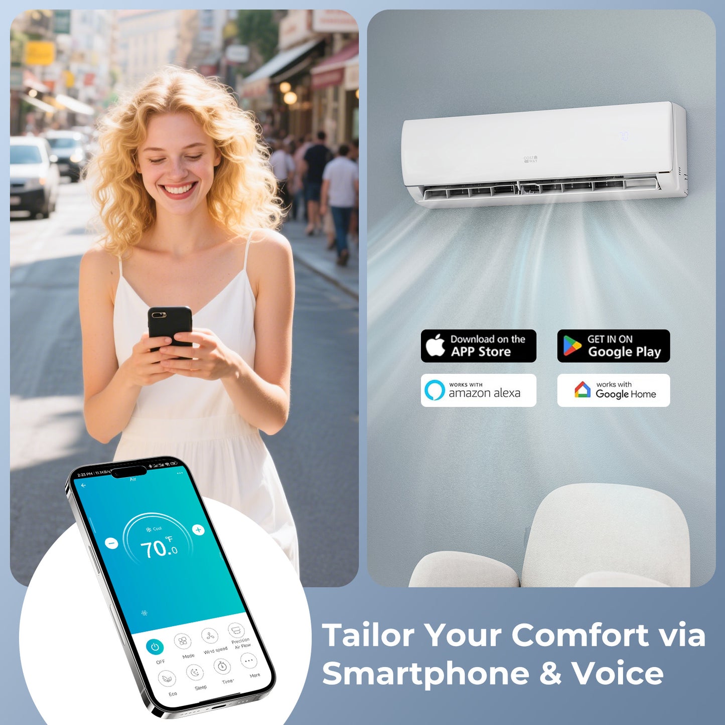 11500 BTU 115V Mini Split Air Conditioner and Heater Pump System Wifi Enabled, White Mini Split Air Conditioners at Gallery Canada