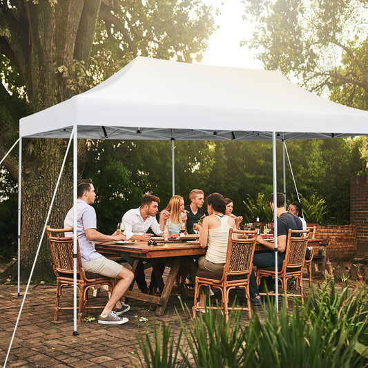10 x 20 Feet Outdoor Pop-Up Patio Folding Canopy Tent, White Canopies White at Gallery Canada
