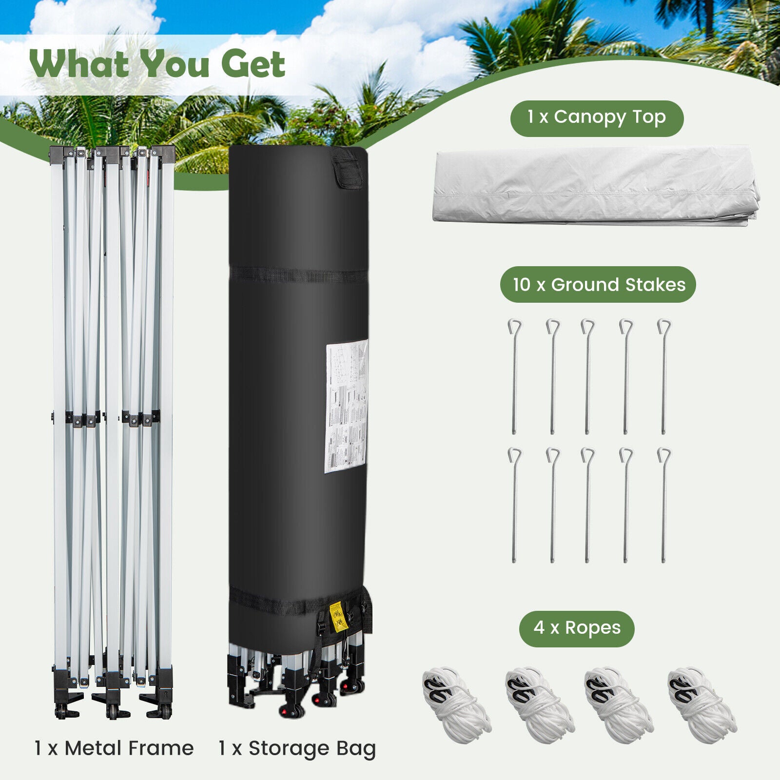 10 x 20 Feet Outdoor Pop-Up Patio Folding Canopy Tent, White Canopies at Gallery Canada