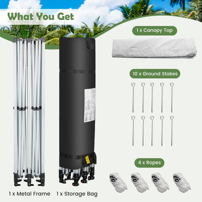 10 x 20 Feet Outdoor Pop-Up Patio Folding Canopy Tent, White Canopies at Gallery Canada