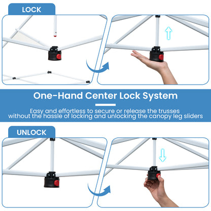 10 X 10 FT Foldable Outdoor Patio Shelter Canopy Tent with 1-Push Center Lock, Pink Canopies at Gallery Canada