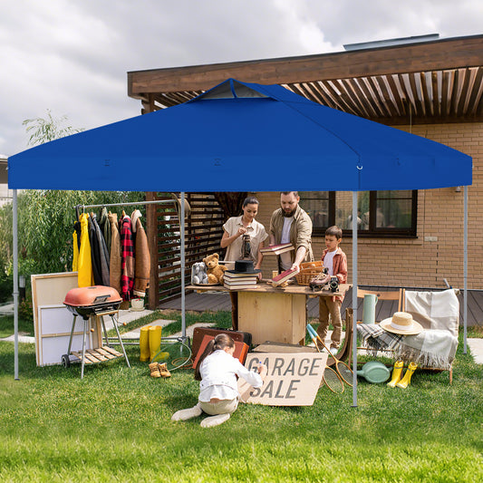 10 X 10 FT Foldable Outdoor Patio Shelter Canopy Tent, Blue Canopies Blue at Gallery Canada