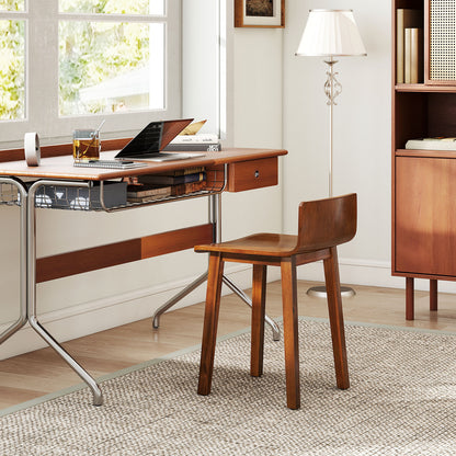 Wood Dining Chair Set of 2 Farmhouse Kitchen Dining Room Chairs Mid-Century Modern Armless Side Chairs, Brown Dining Chairs at Gallery Canada