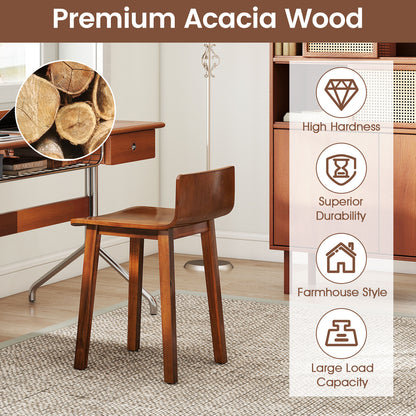 Wood Dining Chair Set of 2 Farmhouse Kitchen Dining Room Chairs Mid-Century Modern Armless Side Chairs, Brown Dining Chairs at Gallery Canada