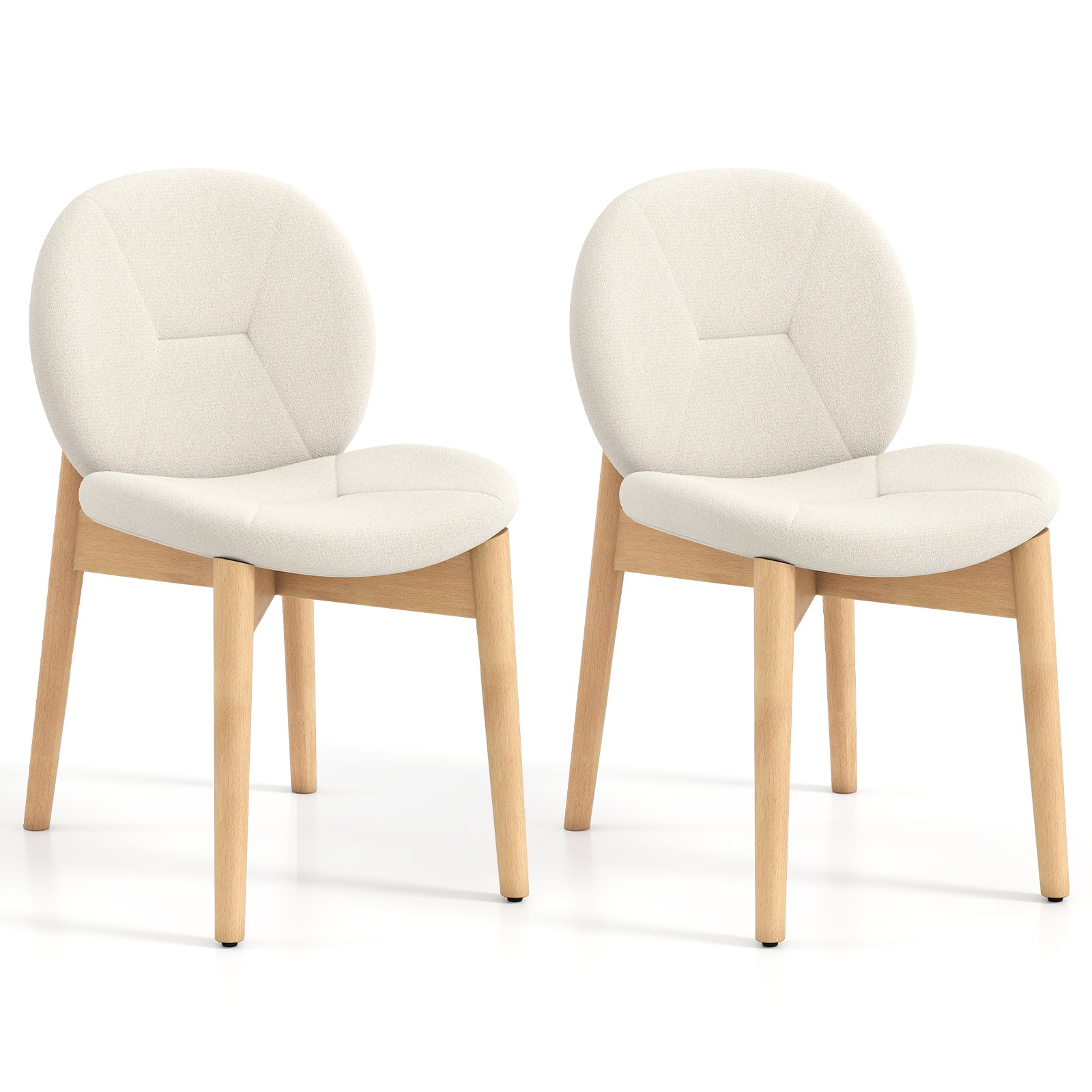 Wooden Dining Chairs Set of 2 with Rubber Wood Legs, White Dining Chairs White at Gallery Canada