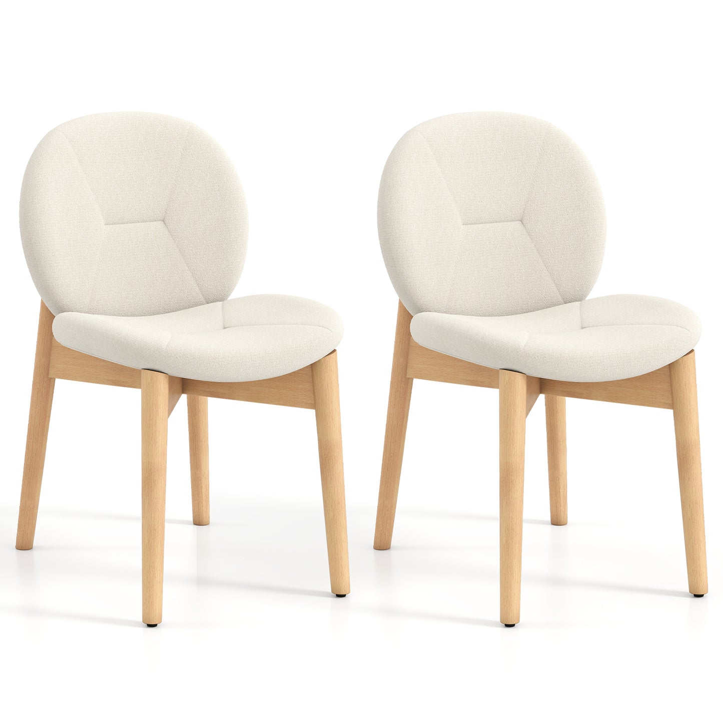 Wooden Dining Chairs Set of 2 with Rubber Wood Legs, White Dining Chairs White at Gallery Canada