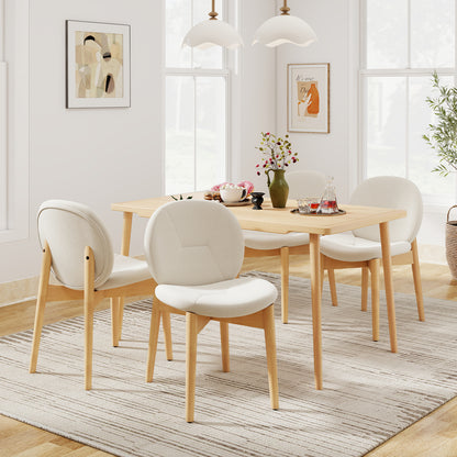 Wooden Dining Chairs Set of 2 with Rubber Wood Legs, White Dining Chairs at Gallery Canada