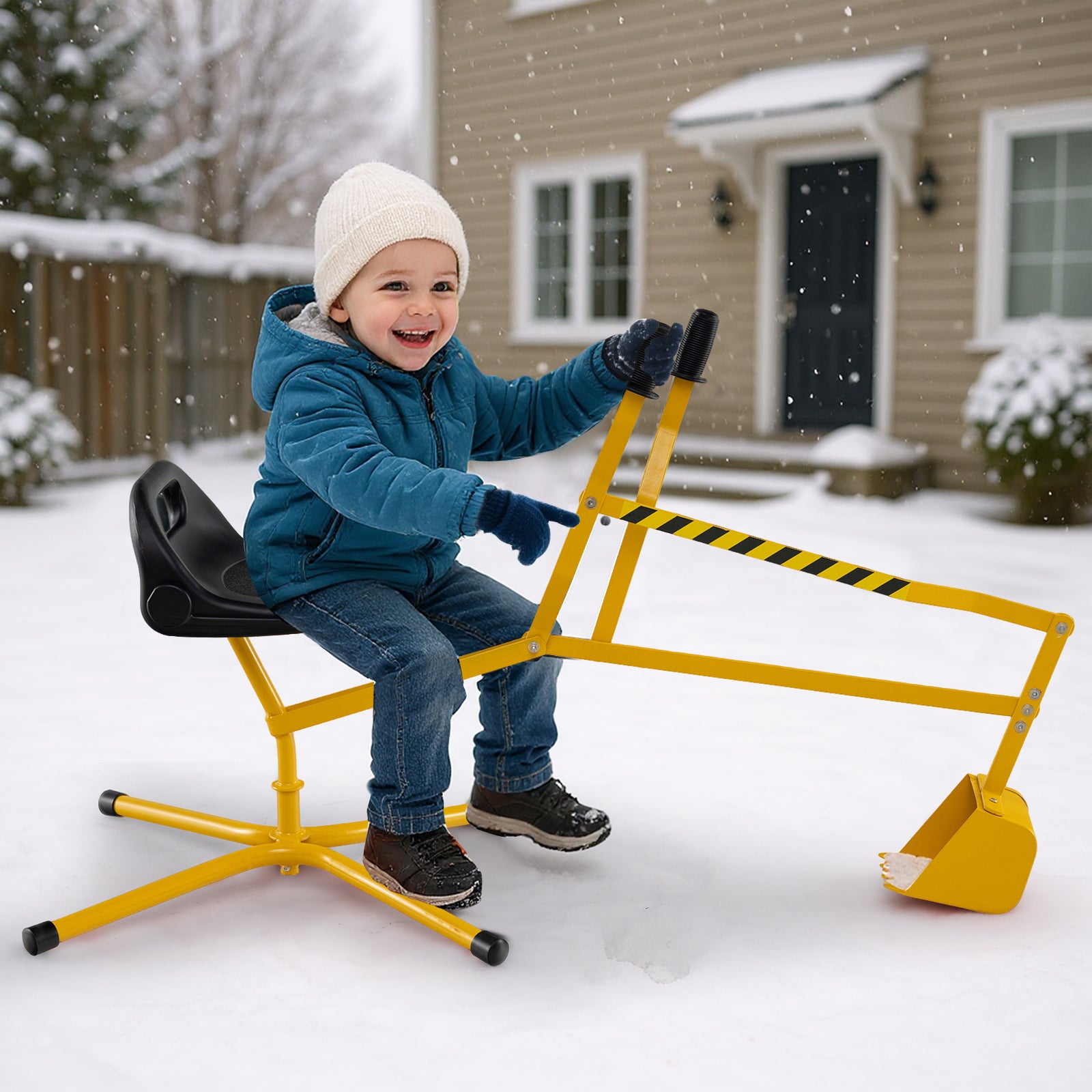 Sand Digger with 2-Handed Controls and Flexible Shovel for 3+ Years Old Kids, Yellow Sandboxes at Gallery Canada