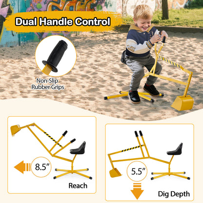 Sand Digger with 2-Handed Controls and Flexible Shovel for 3+ Years Old Kids, Yellow Sandboxes at Gallery Canada
