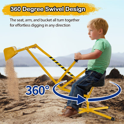 Sand Digger with 2-Handed Controls and Flexible Shovel for 3+ Years Old Kids, Yellow Sandboxes at Gallery Canada