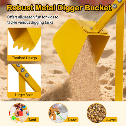 Sand Digger with 2-Handed Controls and Flexible Shovel for 3+ Years Old Kids, Yellow Sandboxes at Gallery Canada
