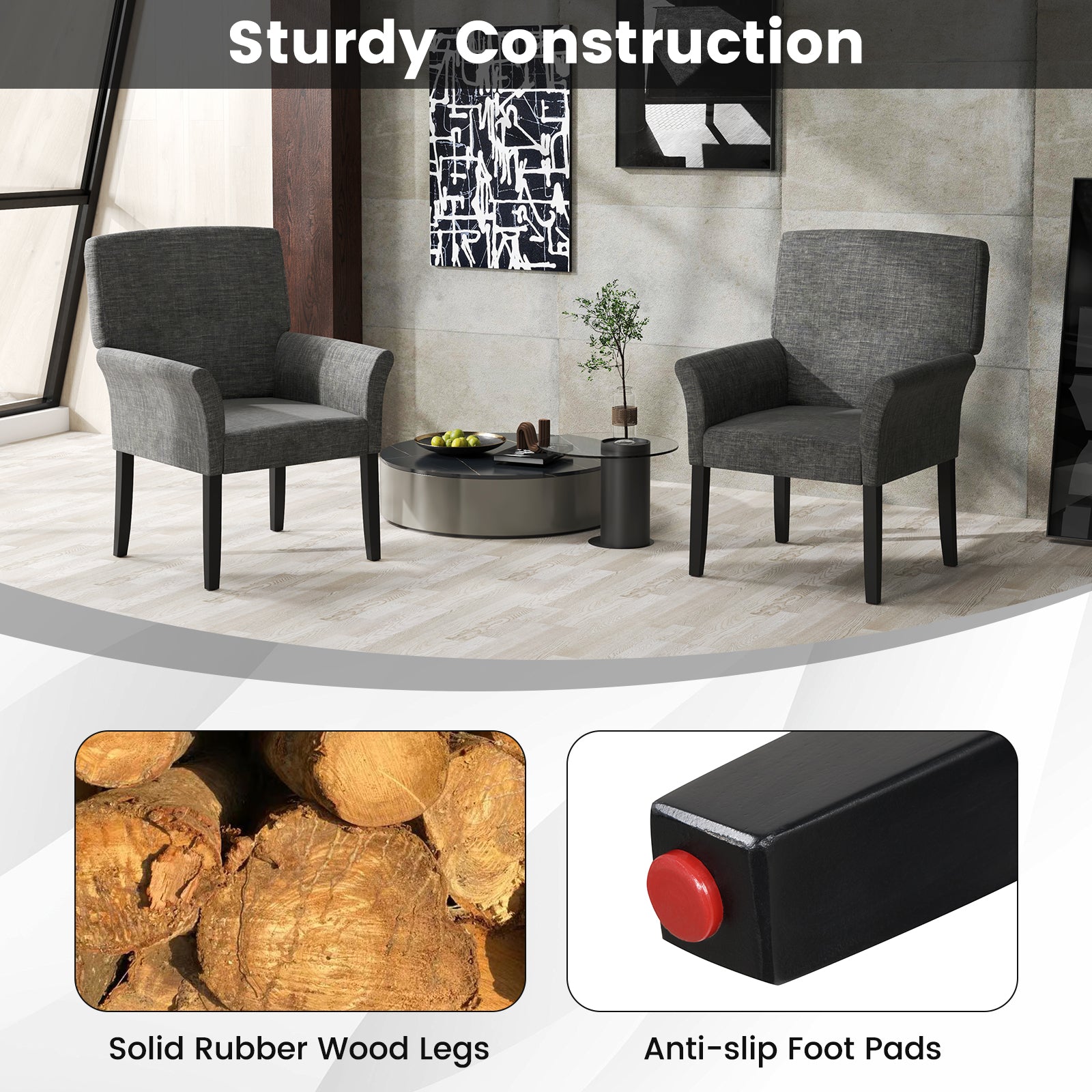 Executive Guest Chair Reception Waiting Room Arm Chair, Gray Accent Chairs at Gallery Canada