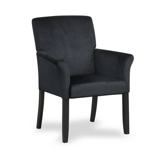 Fabric Upholstered Executive Guest Armchair with Rubber Wood Legs, Black Accent Chairs Black at Gallery Canada