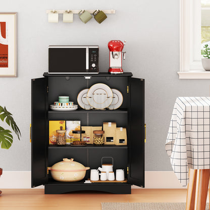 Bathroom Floor Storage Cabinet, 2 Doors, Adjustable Shelves, Black Floor Cabinets at Gallery Canada