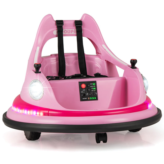 12V Kids Ride On Bumper Car, Remote Control, Dual Joysticks, Pink Powered Ride On Toys Pink at Gallery Canada