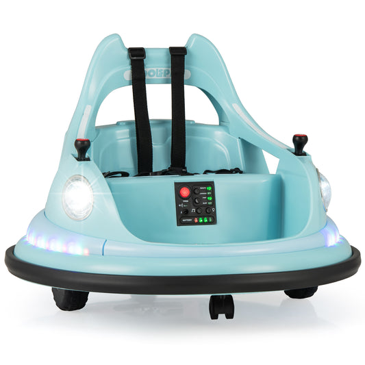 12V Kids Ride On Bumper Car, Remote Control, Dual Joysticks, Blue Powered Ride On Toys Blue at Gallery Canada