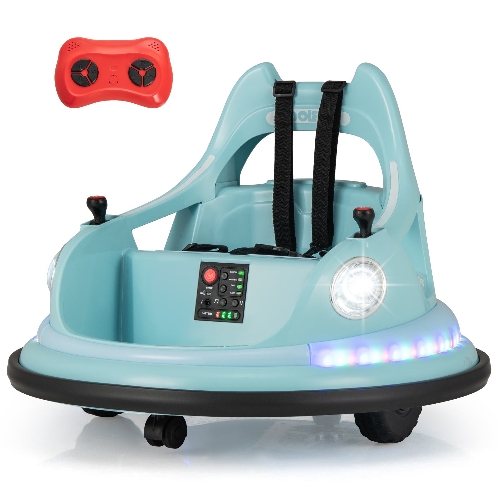 12V Kids Ride On Bumper Car, Remote Control, Dual Joysticks, Blue Powered Ride On Toys at Gallery Canada