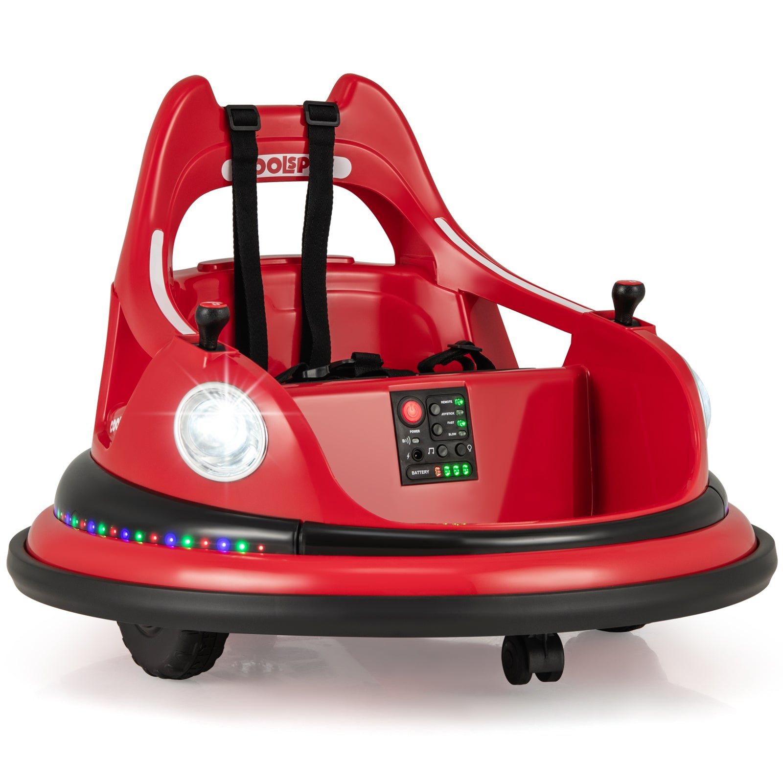12V Kids Ride On Bumper Car with Remote Control and Dual Joysticks, Red Powered Ride On Toys Red at Gallery Canada
