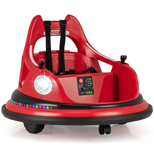 12V Kids Ride On Bumper Car with Remote Control and Dual Joysticks, Red