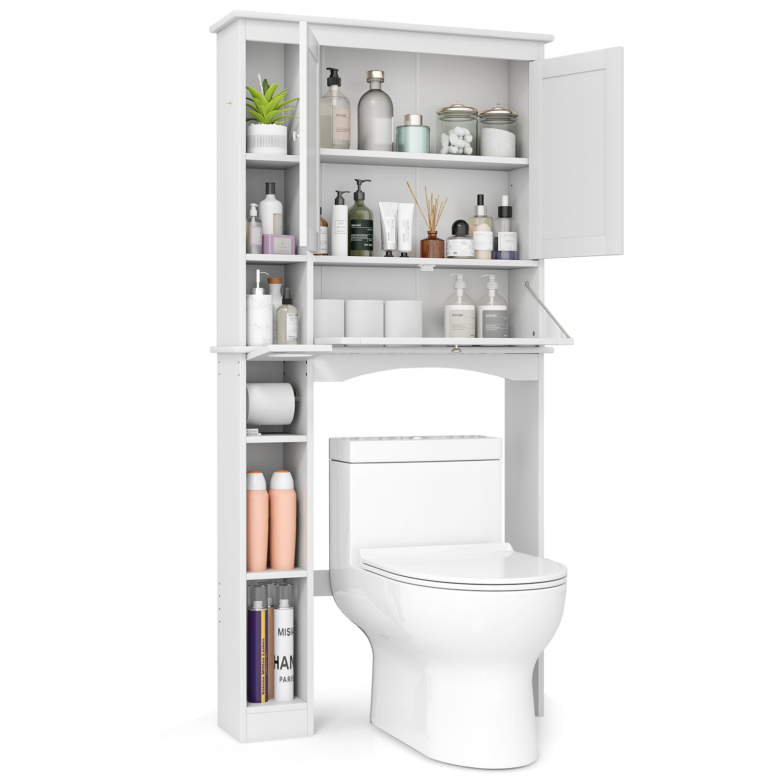 Over The Toilet Storage Cabinet, Adjustable Shelf, White Bathroom Etagere at Gallery Canada