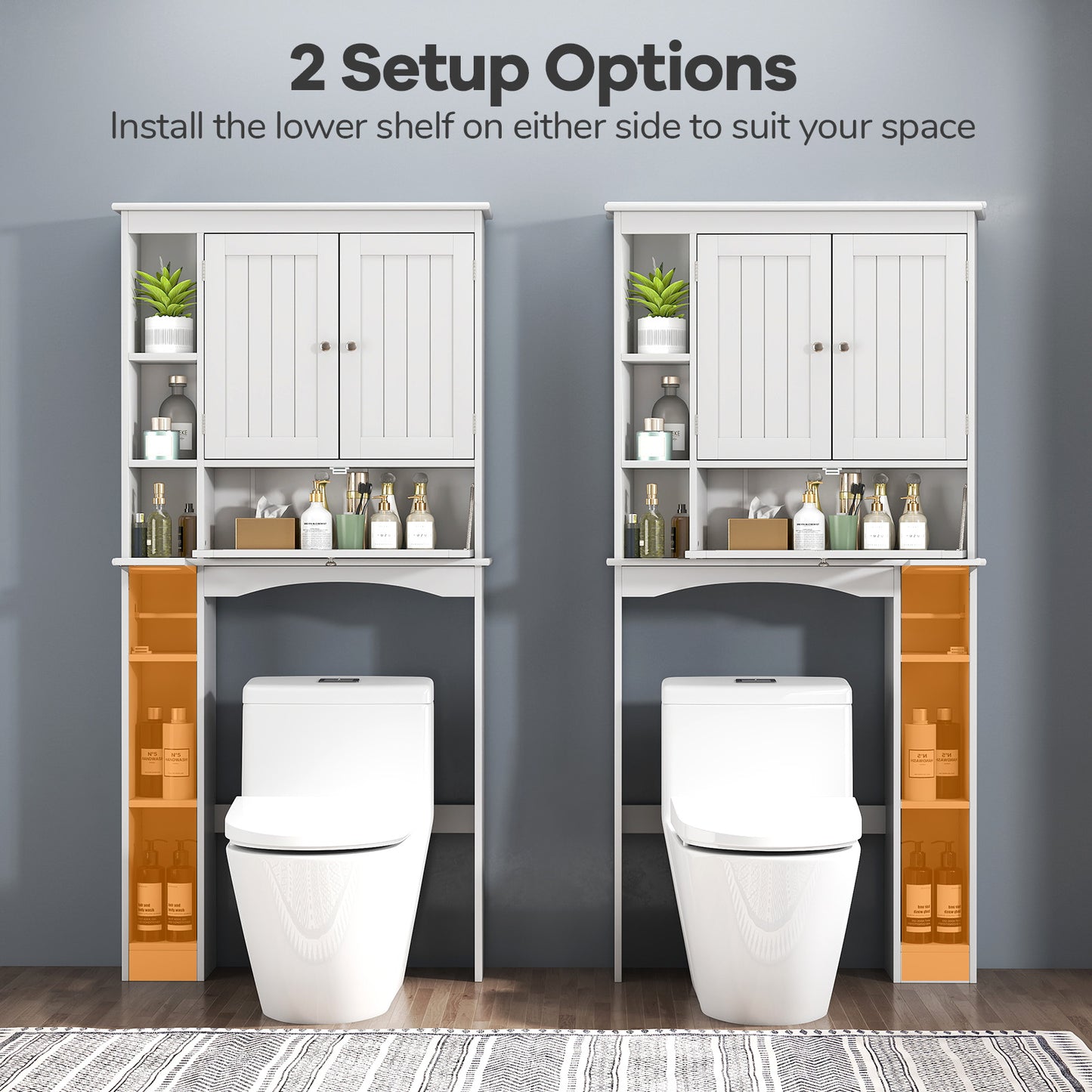 Over The Toilet Storage Cabinet, Adjustable Shelf, White Bathroom Etagere at Gallery Canada