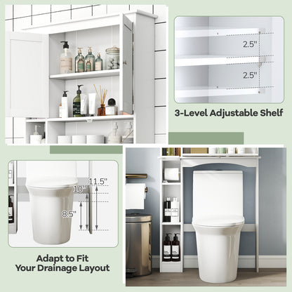 Over The Toilet Storage Cabinet, Adjustable Shelf, White Bathroom Etagere at Gallery Canada