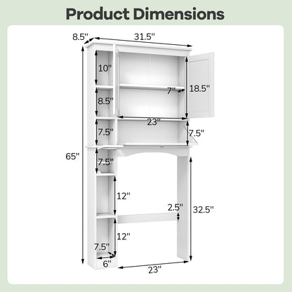 Over The Toilet Storage Cabinet, Adjustable Shelf, White Bathroom Etagere at Gallery Canada