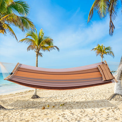 Patio Hammock Foldable Swing Chair Bed with Detachable Pillow, Brown Hammocks at Gallery Canada