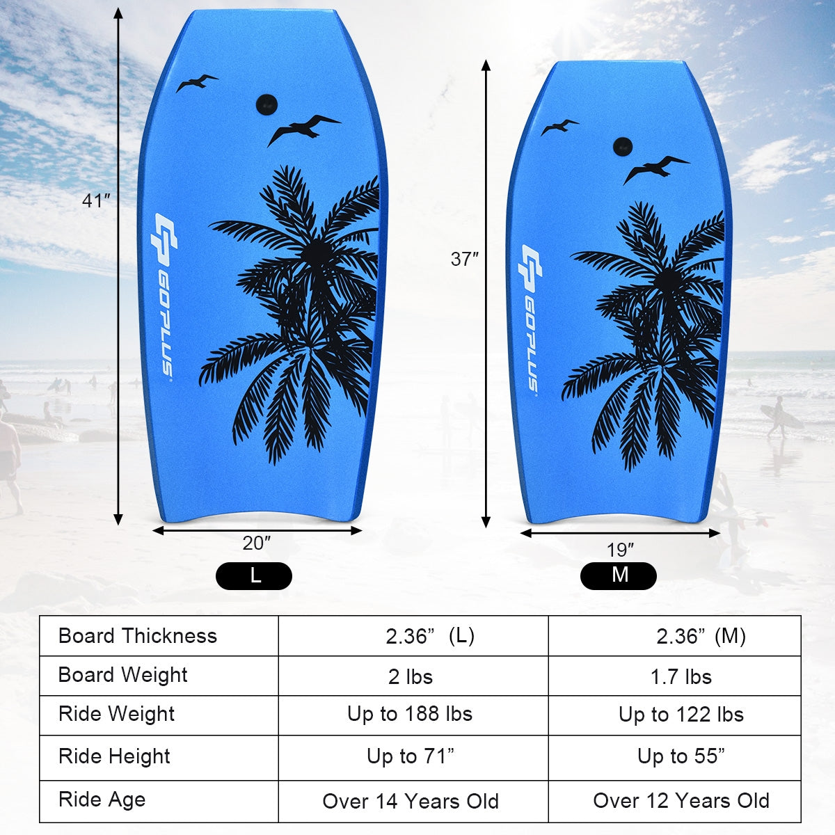 Lightweight Bodyboard With Leash, EPS Core, Size M Surfing at Gallery Canada