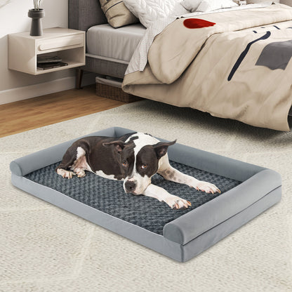 Orthopedic Foam Dog Bed Large Dog Sofa Couch with Removable Cover-XXL, Gray Dog Kennels at Gallery Canada