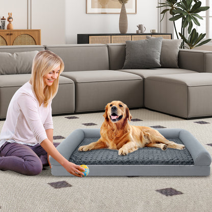 Orthopedic Foam Dog Bed Large Dog Sofa Couch with Removable Cover-XXL, Gray Dog Kennels at Gallery Canada