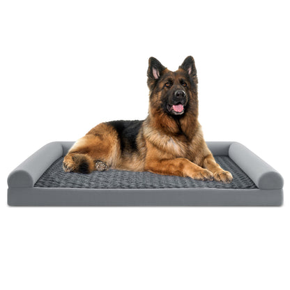 Orthopedic Foam Dog Bed Large Dog Sofa Couch with Removable Cover-XXL, Gray Dog Kennels Gray at Gallery Canada