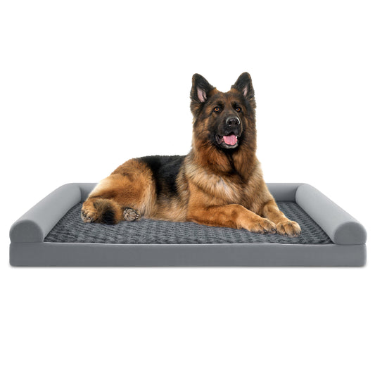 Orthopedic Foam Dog Bed Large Dog Sofa Couch with Removable Cover-XXL, Gray Dog Kennels Gray at Gallery Canada